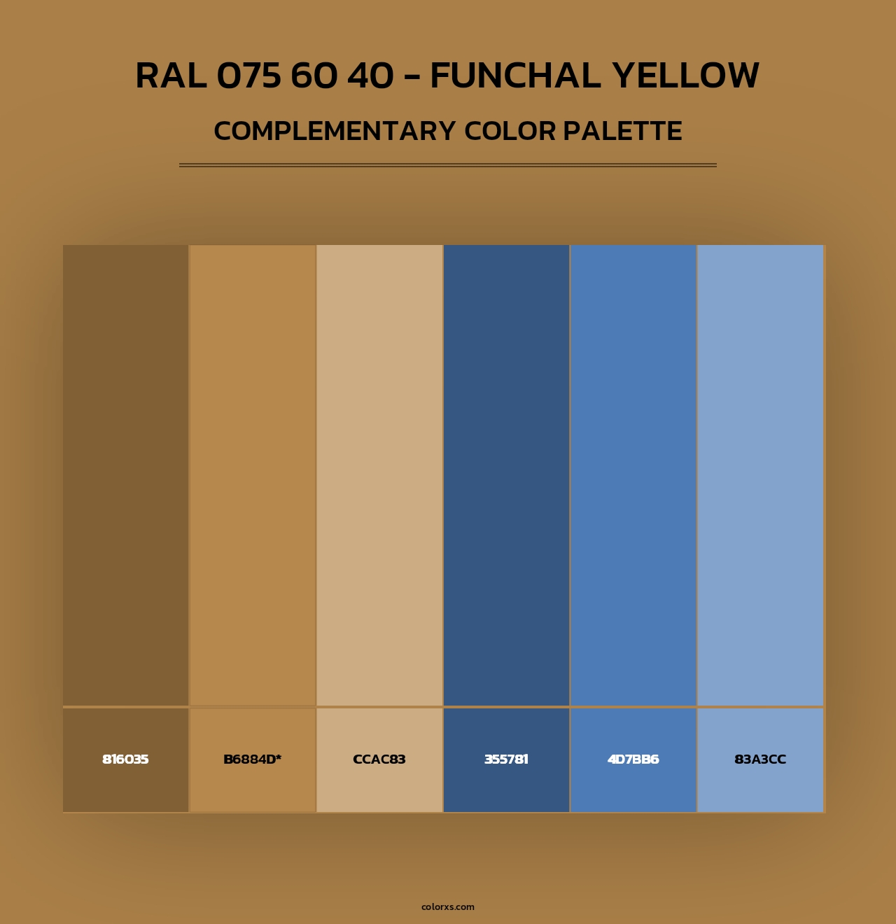 RAL 075 60 40 - Funchal Yellow - Complementary Color Palette