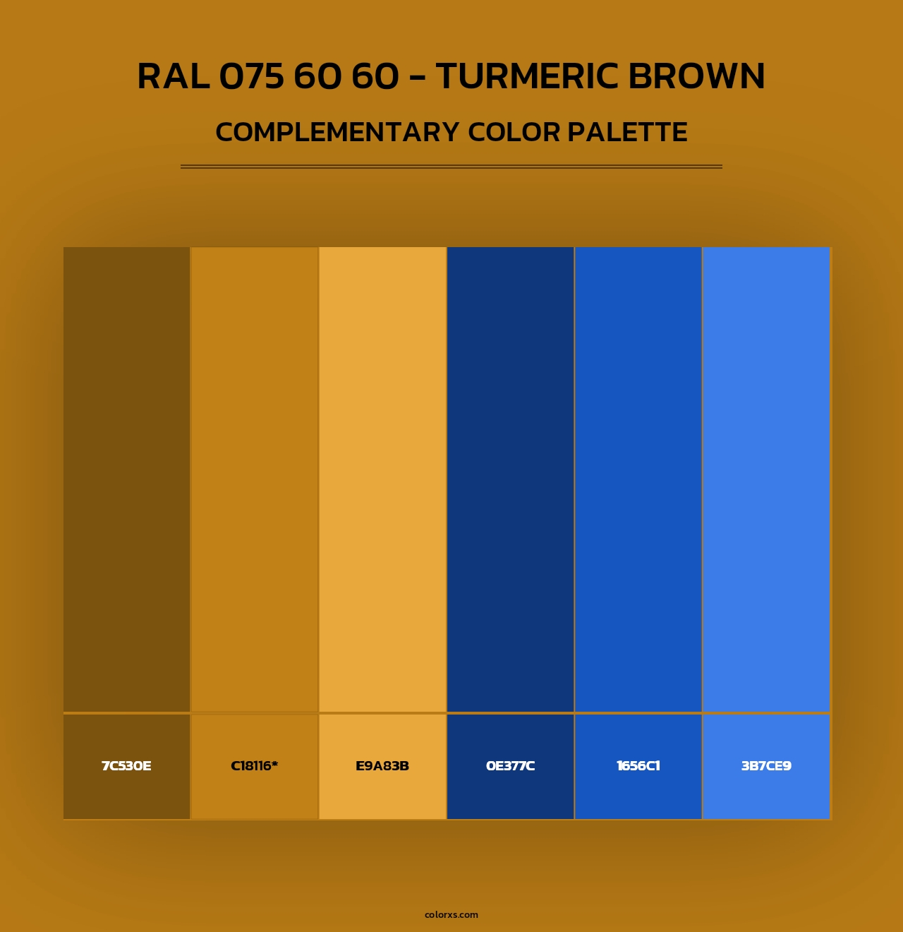 RAL 075 60 60 - Turmeric Brown - Complementary Color Palette