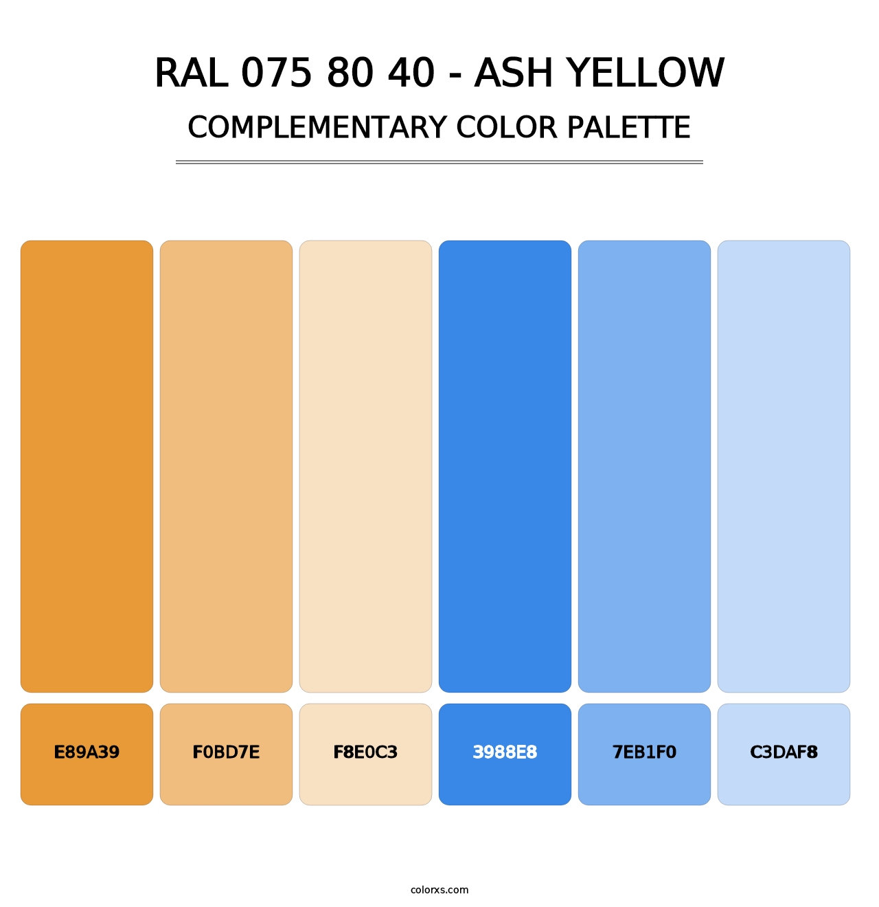 RAL 075 80 40 - Ash Yellow - Complementary Color Palette