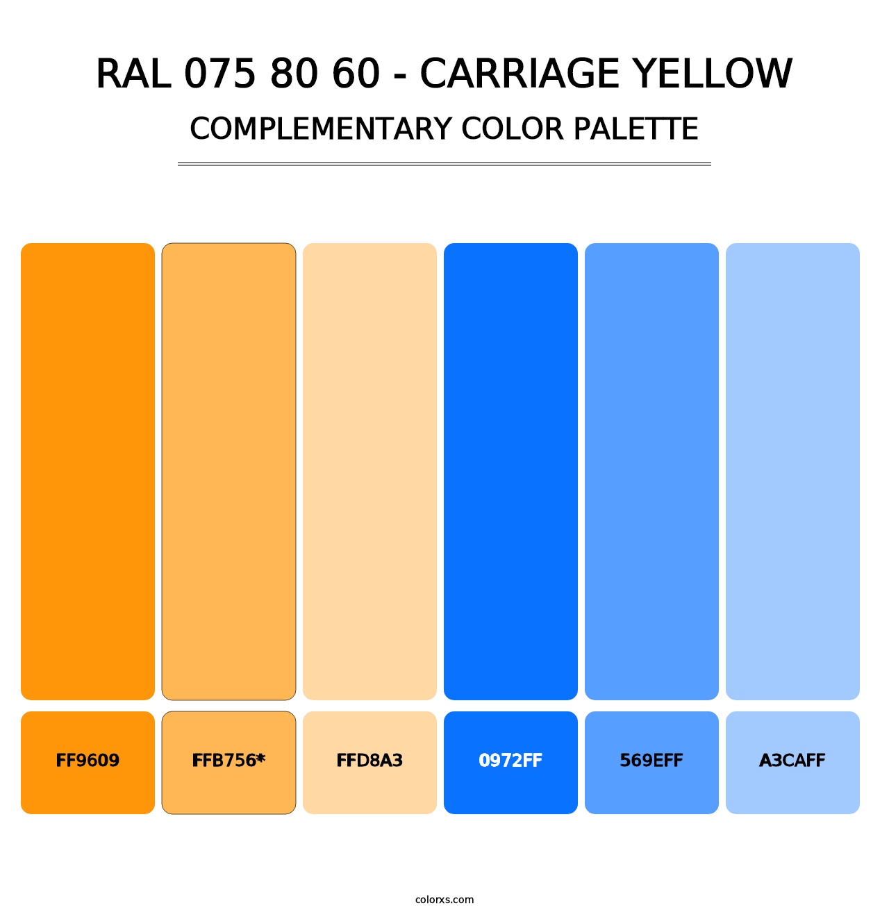 RAL 075 80 60 - Carriage Yellow - Complementary Color Palette