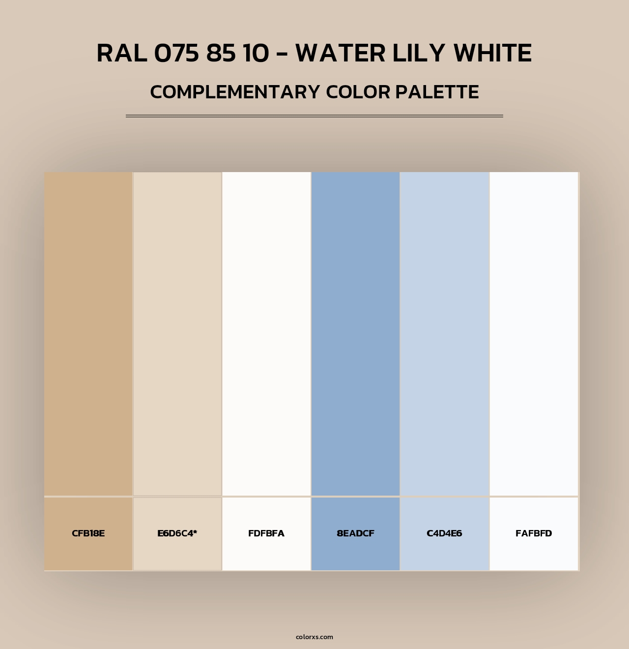 RAL 075 85 10 - Water Lily White - Complementary Color Palette