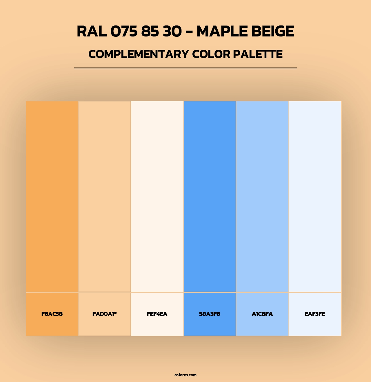 RAL 075 85 30 - Maple Beige - Complementary Color Palette