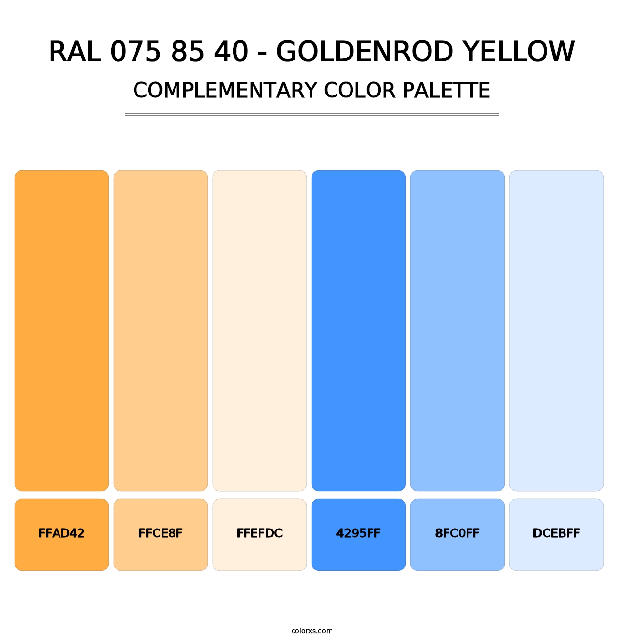 RAL 075 85 40 - Goldenrod Yellow - Complementary Color Palette