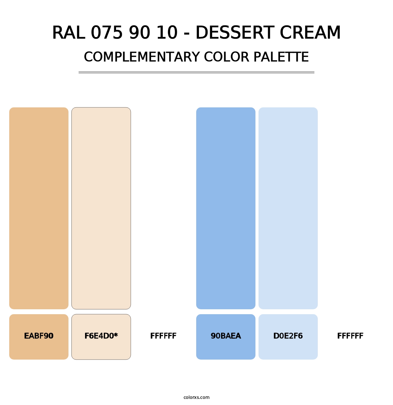 RAL 075 90 10 - Dessert Cream - Complementary Color Palette