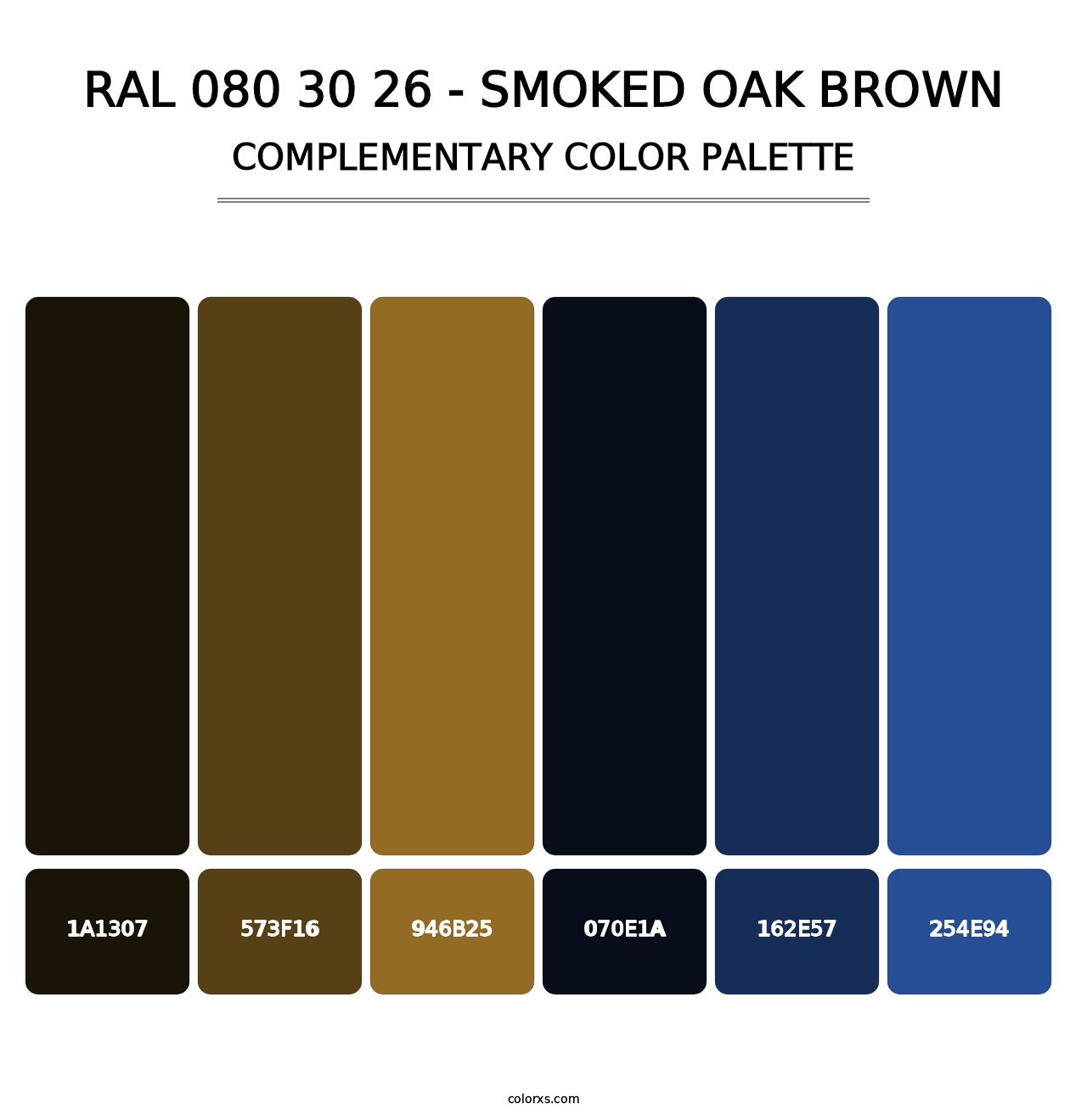 RAL 080 30 26 - Smoked Oak Brown - Complementary Color Palette