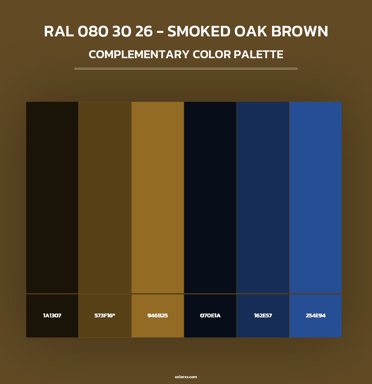RAL 080 30 26 - Smoked Oak Brown - Complementary Color Palette