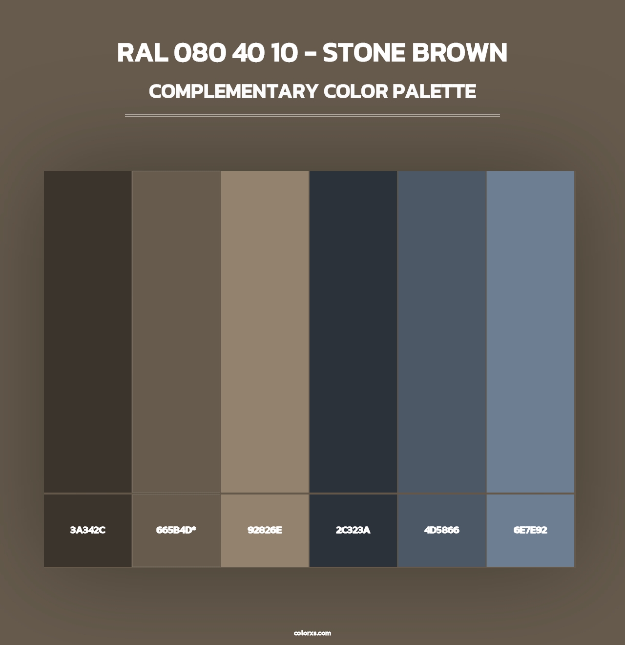 RAL 080 40 10 - Stone Brown - Complementary Color Palette