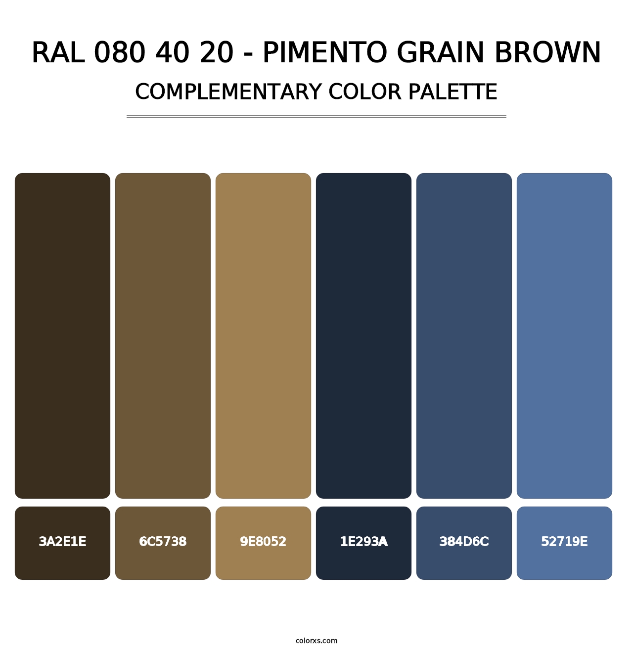 RAL 080 40 20 - Pimento Grain Brown - Complementary Color Palette
