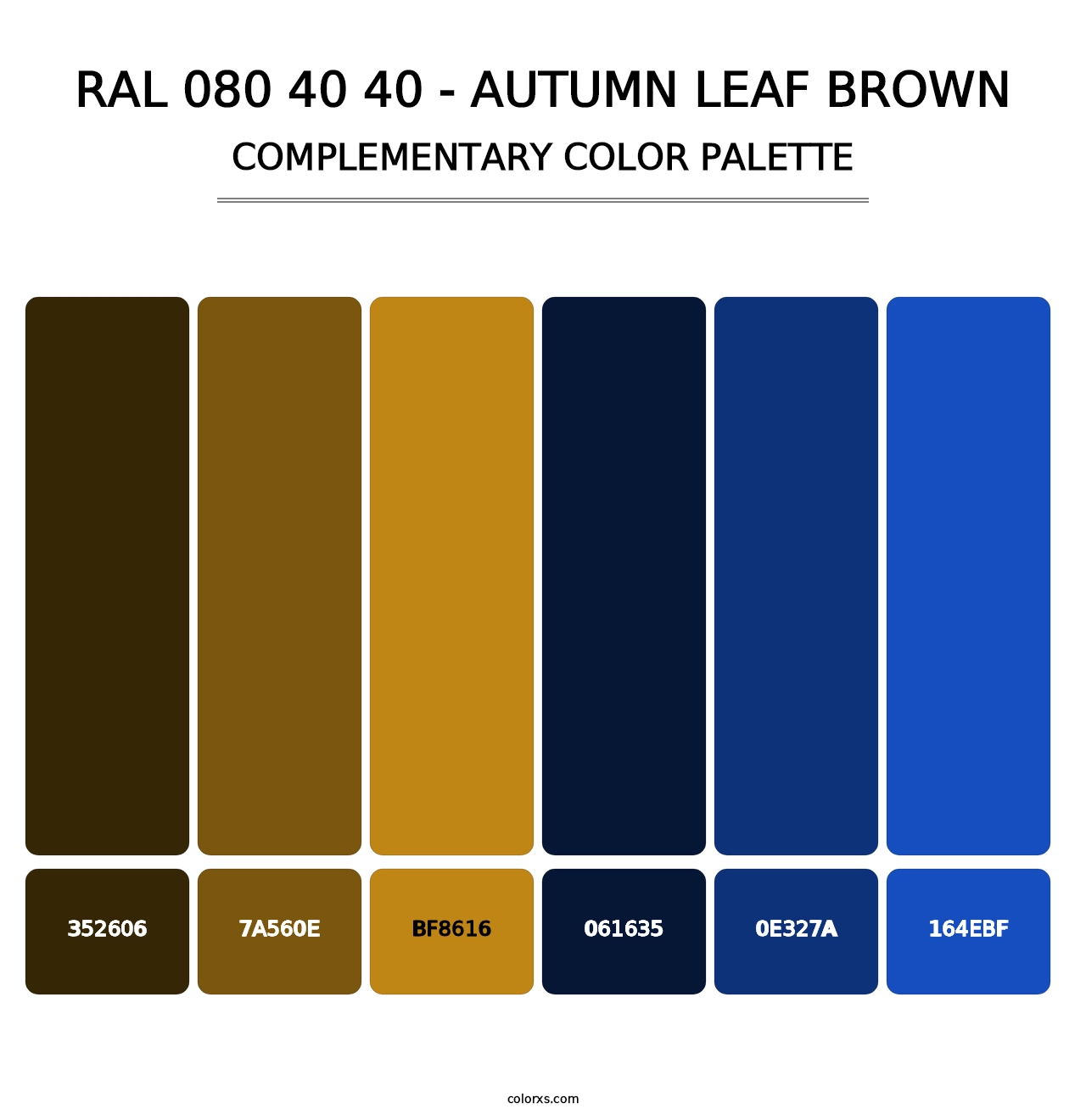 RAL 080 40 40 - Autumn Leaf Brown - Complementary Color Palette