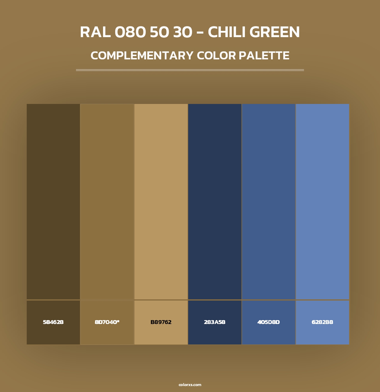 RAL 080 50 30 - Chili Green - Complementary Color Palette