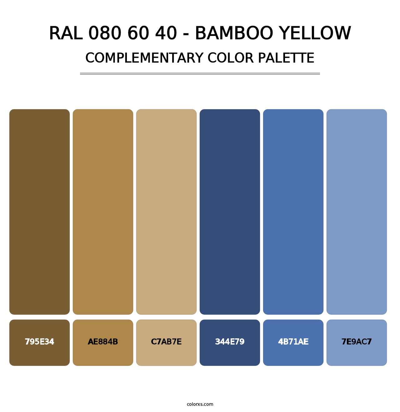 RAL 080 60 40 - Bamboo Yellow - Complementary Color Palette