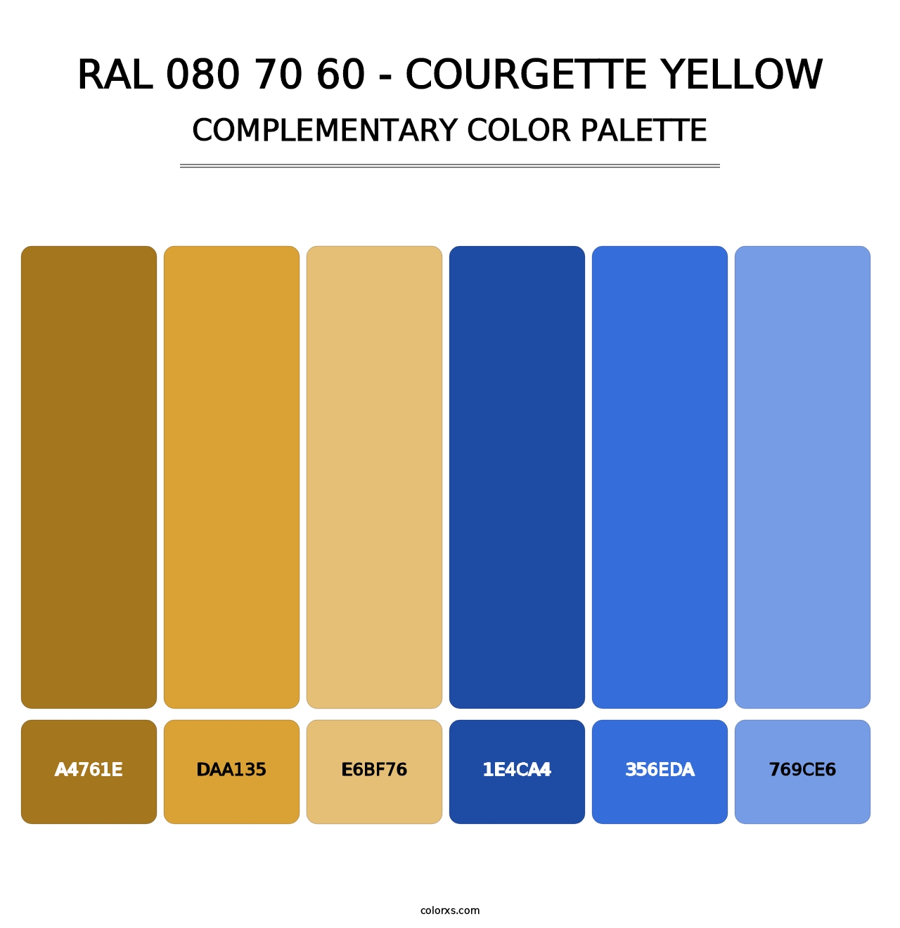 RAL 080 70 60 - Courgette Yellow - Complementary Color Palette