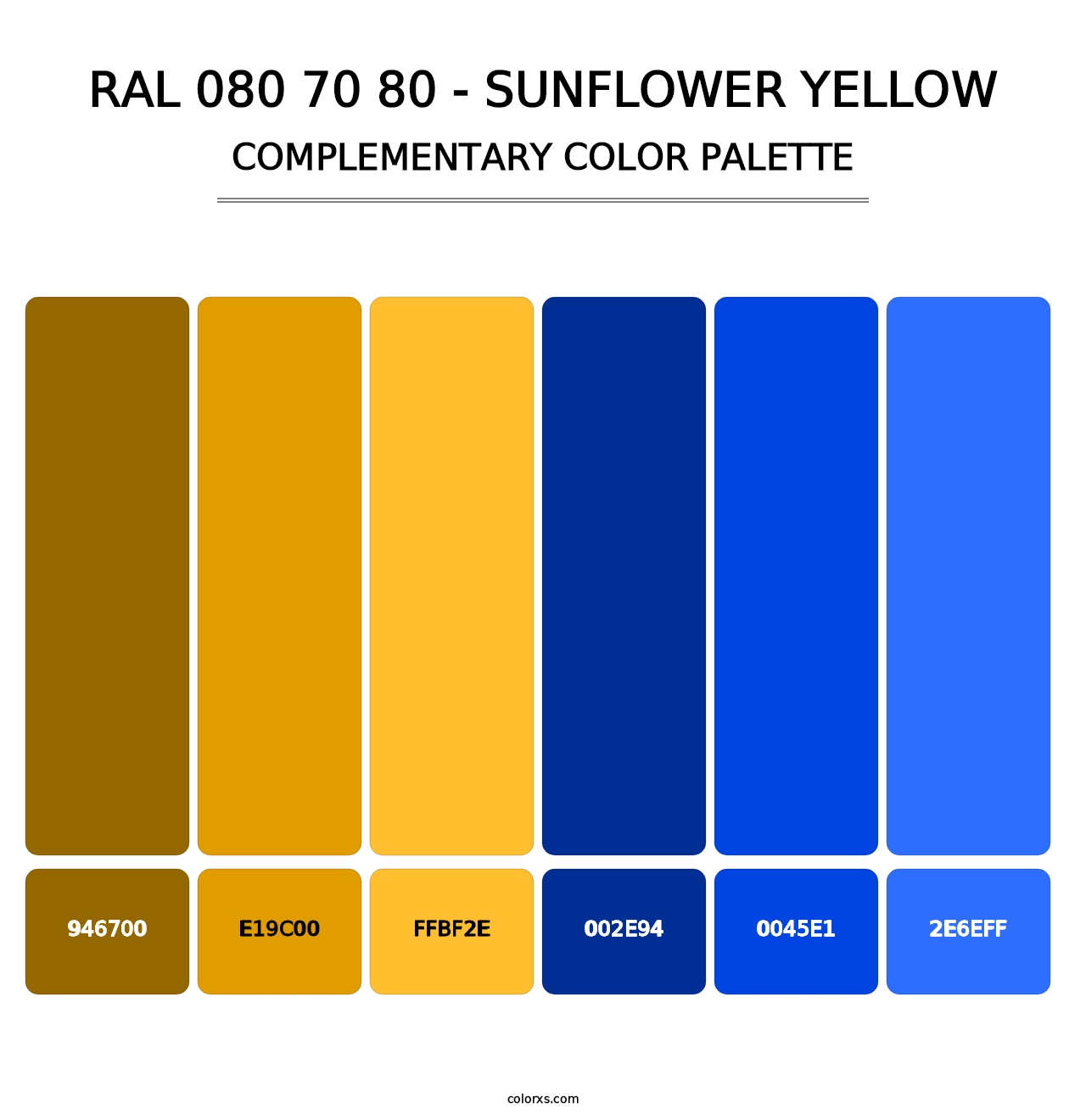 RAL 080 70 80 - Sunflower Yellow - Complementary Color Palette