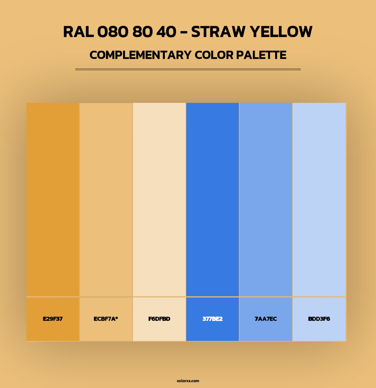 RAL 080 80 40 - Straw Yellow - Complementary Color Palette