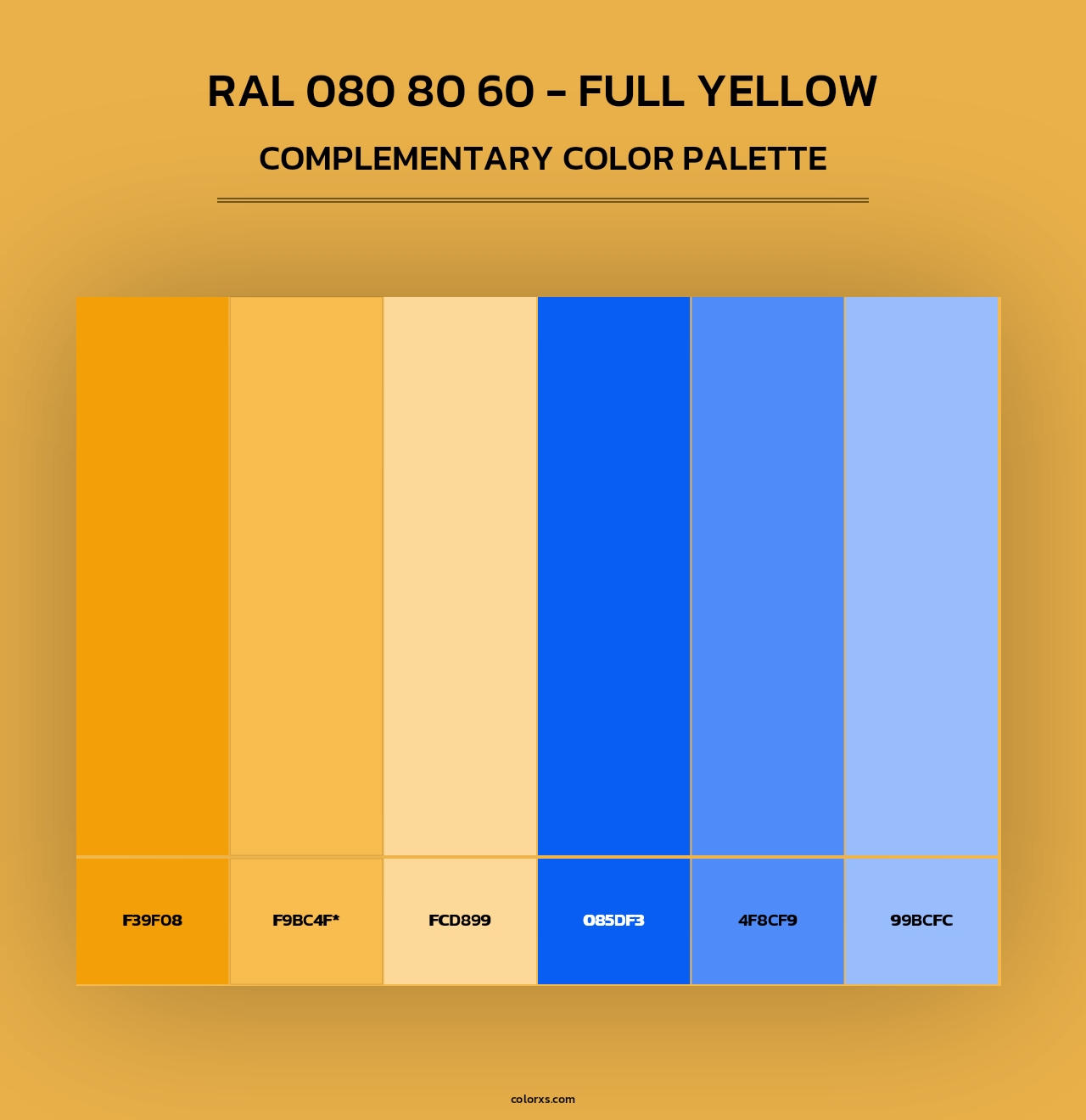 RAL 080 80 60 - Full Yellow - Complementary Color Palette