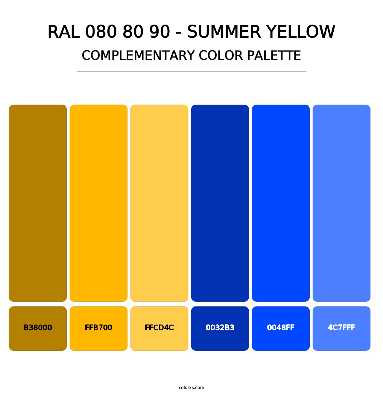 RAL 080 80 90 - Summer Yellow - Complementary Color Palette