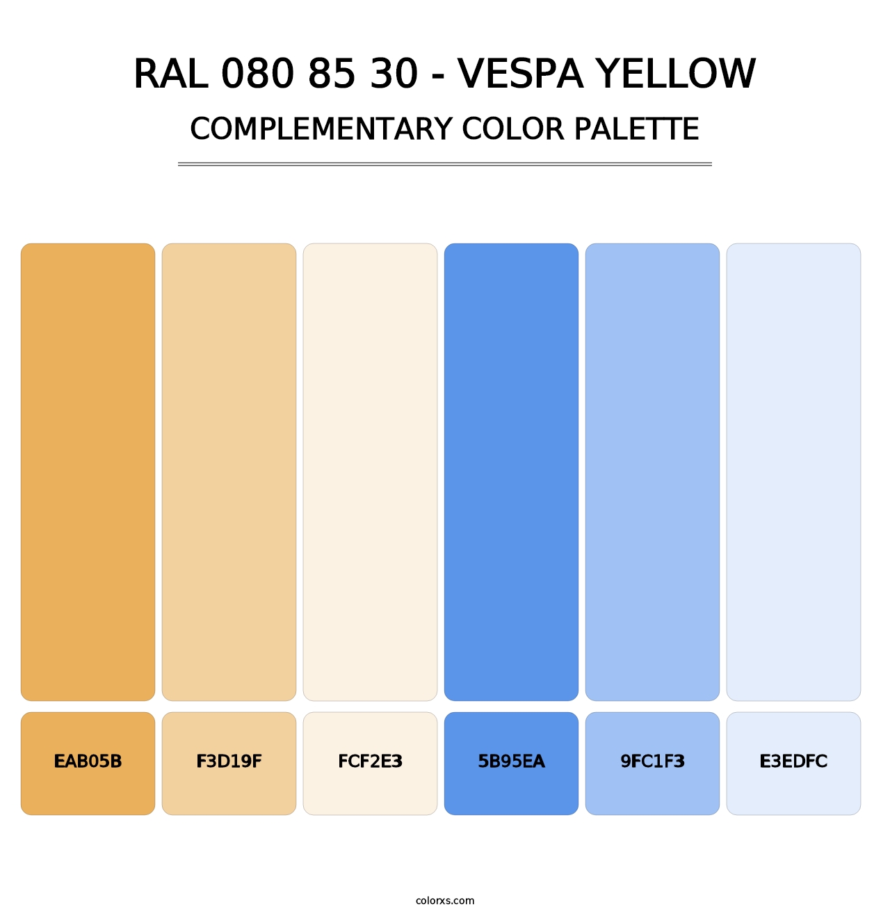 RAL 080 85 30 - Vespa Yellow - Complementary Color Palette