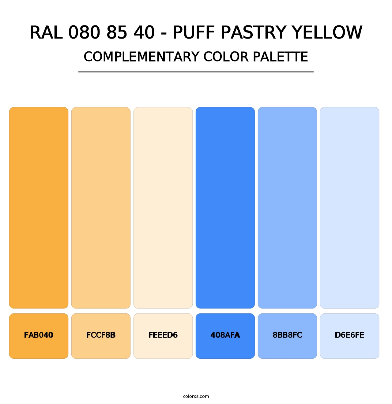 RAL 080 85 40 - Puff Pastry Yellow - Complementary Color Palette