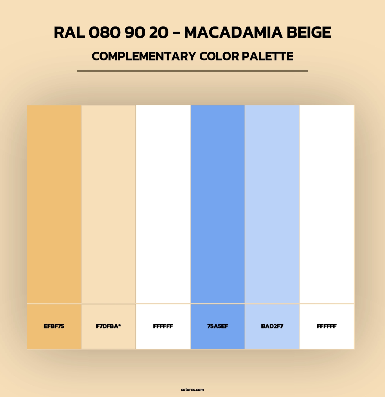 RAL 080 90 20 - Macadamia Beige - Complementary Color Palette