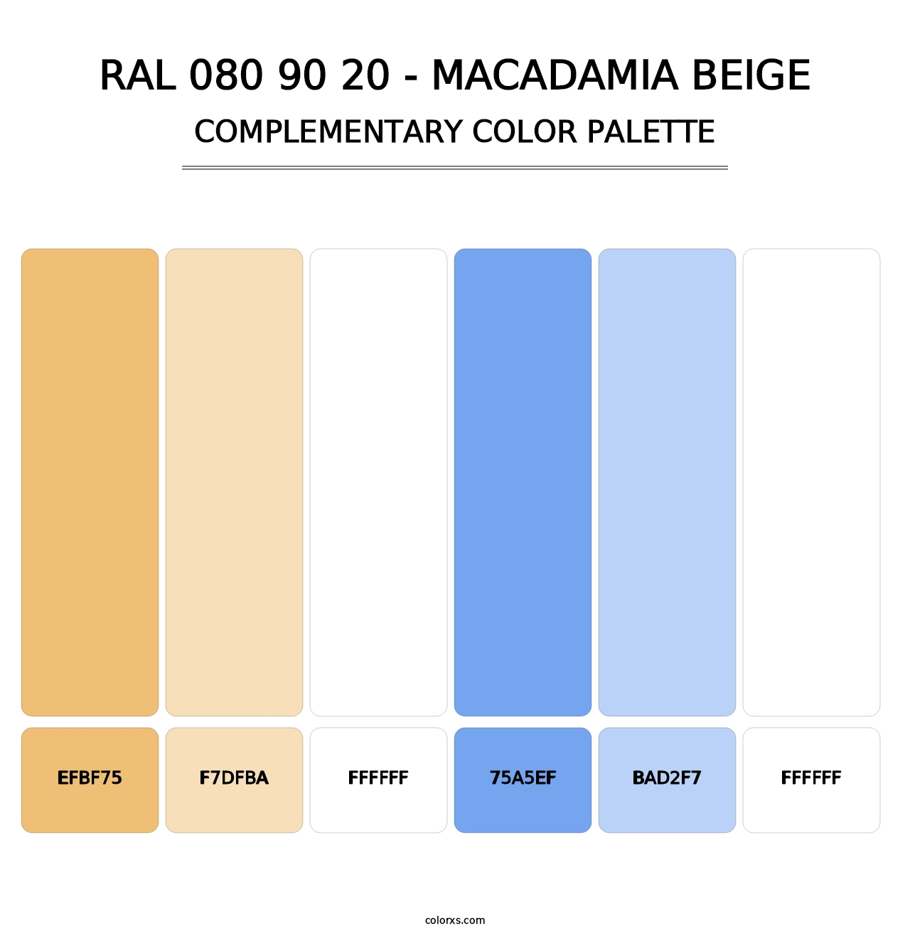 RAL 080 90 20 - Macadamia Beige - Complementary Color Palette
