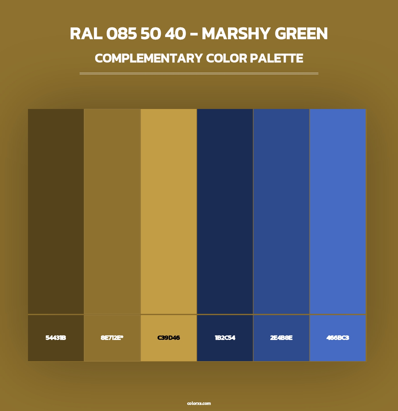 RAL 085 50 40 - Marshy Green - Complementary Color Palette