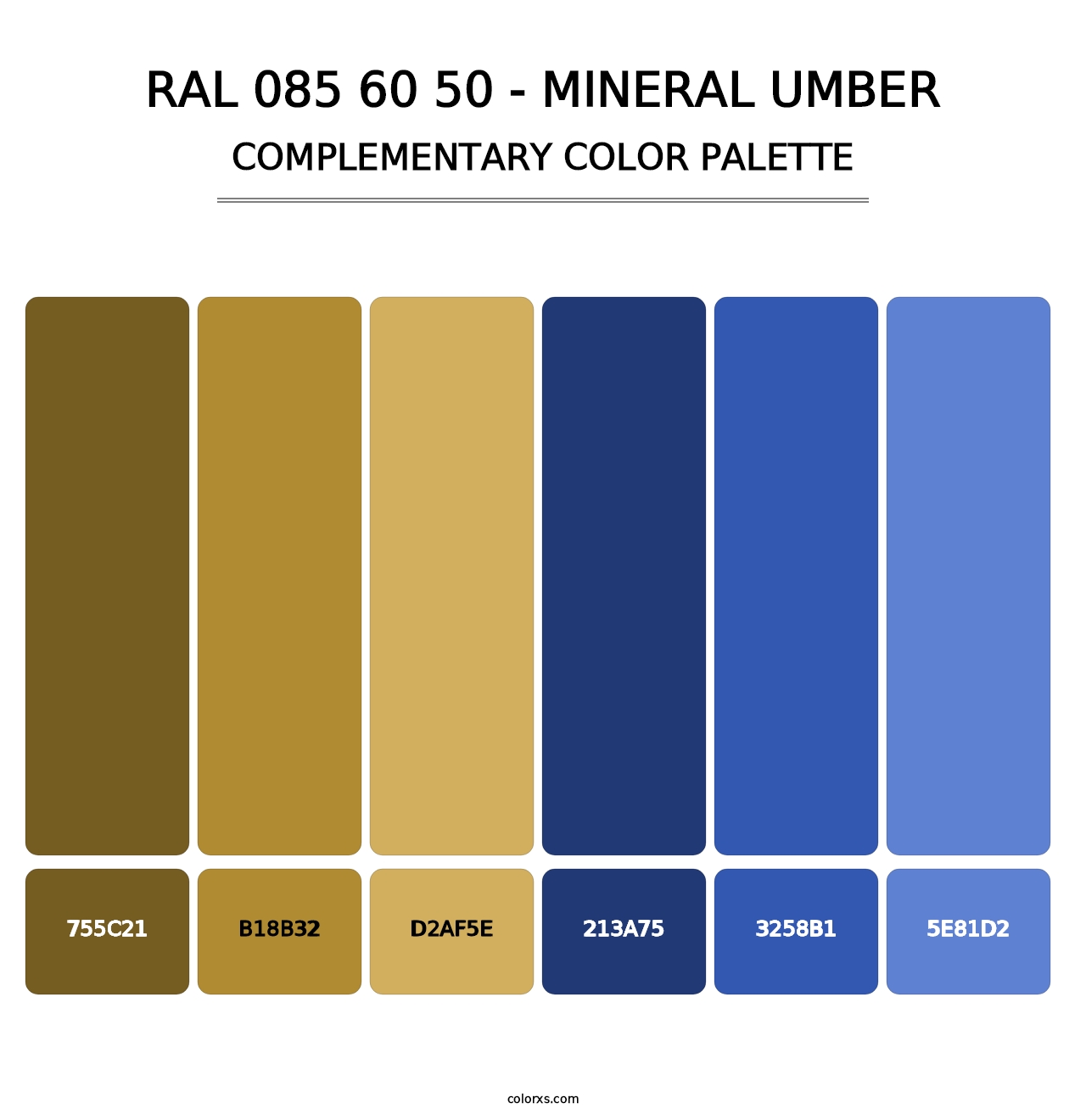 RAL 085 60 50 - Mineral Umber - Complementary Color Palette
