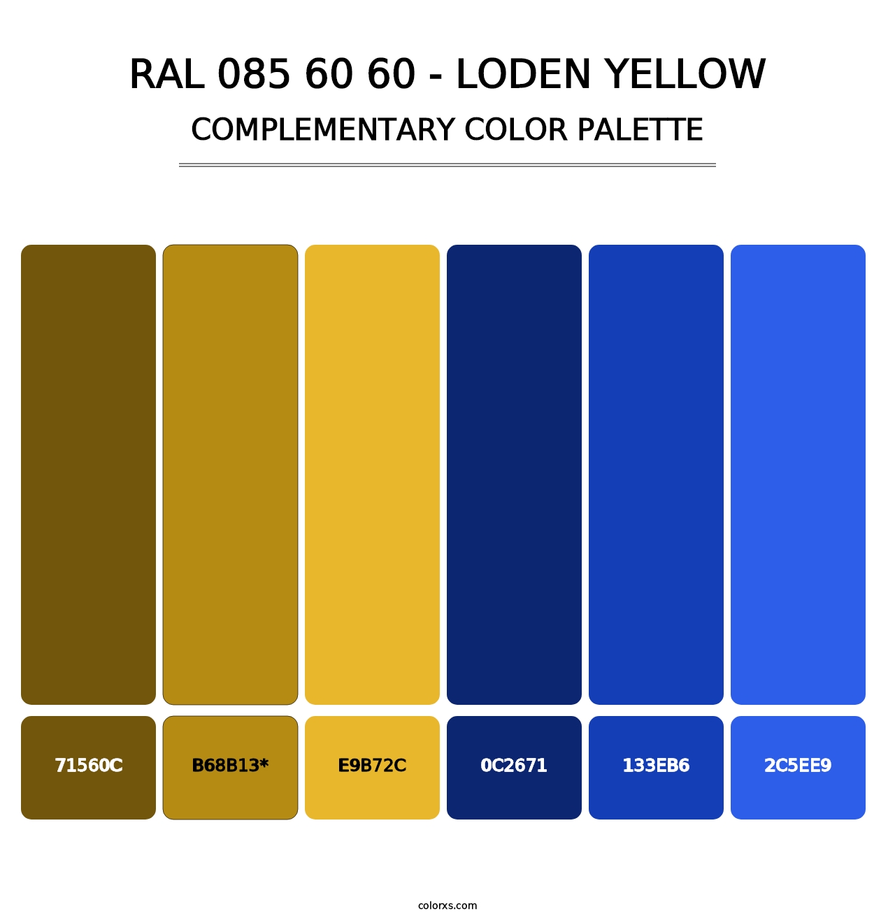 RAL 085 60 60 - Loden Yellow - Complementary Color Palette