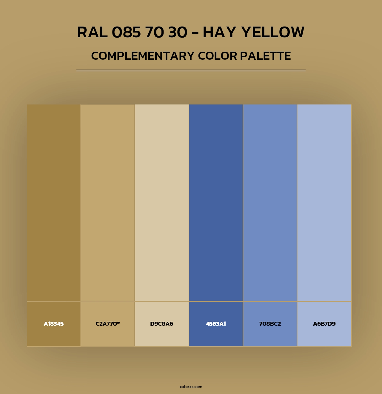 RAL 085 70 30 - Hay Yellow - Complementary Color Palette