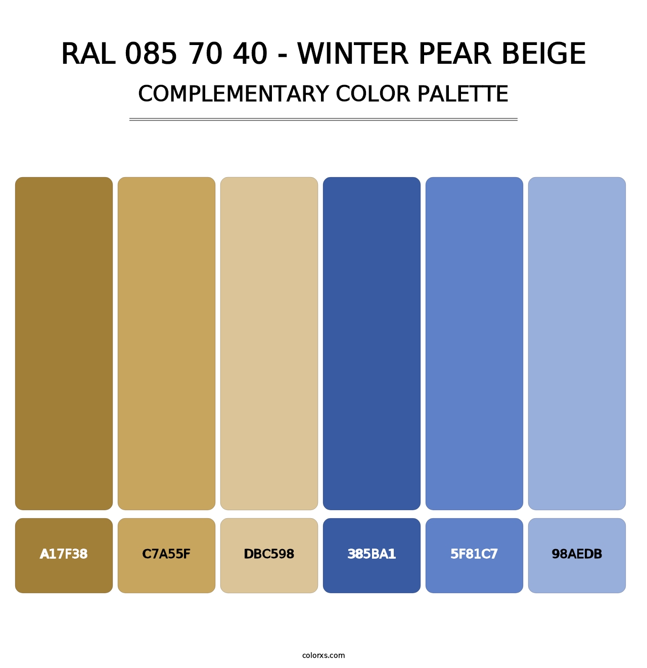 RAL 085 70 40 - Winter Pear Beige - Complementary Color Palette