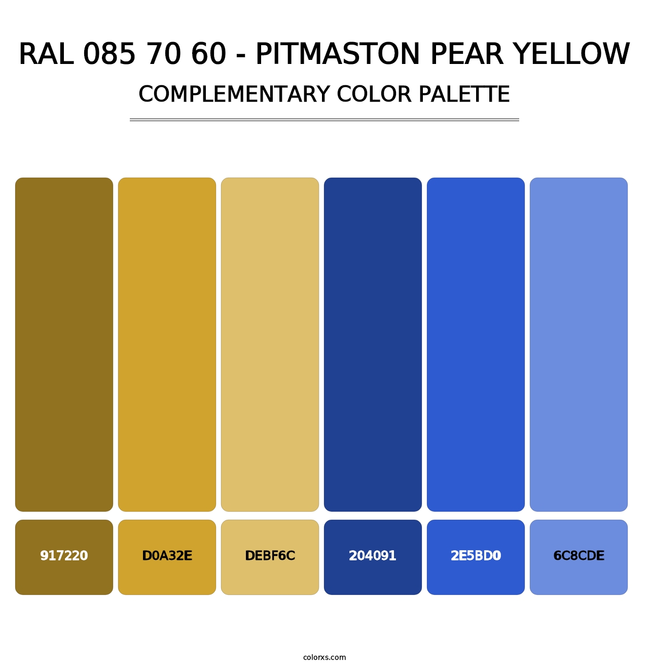 RAL 085 70 60 - Pitmaston Pear Yellow - Complementary Color Palette