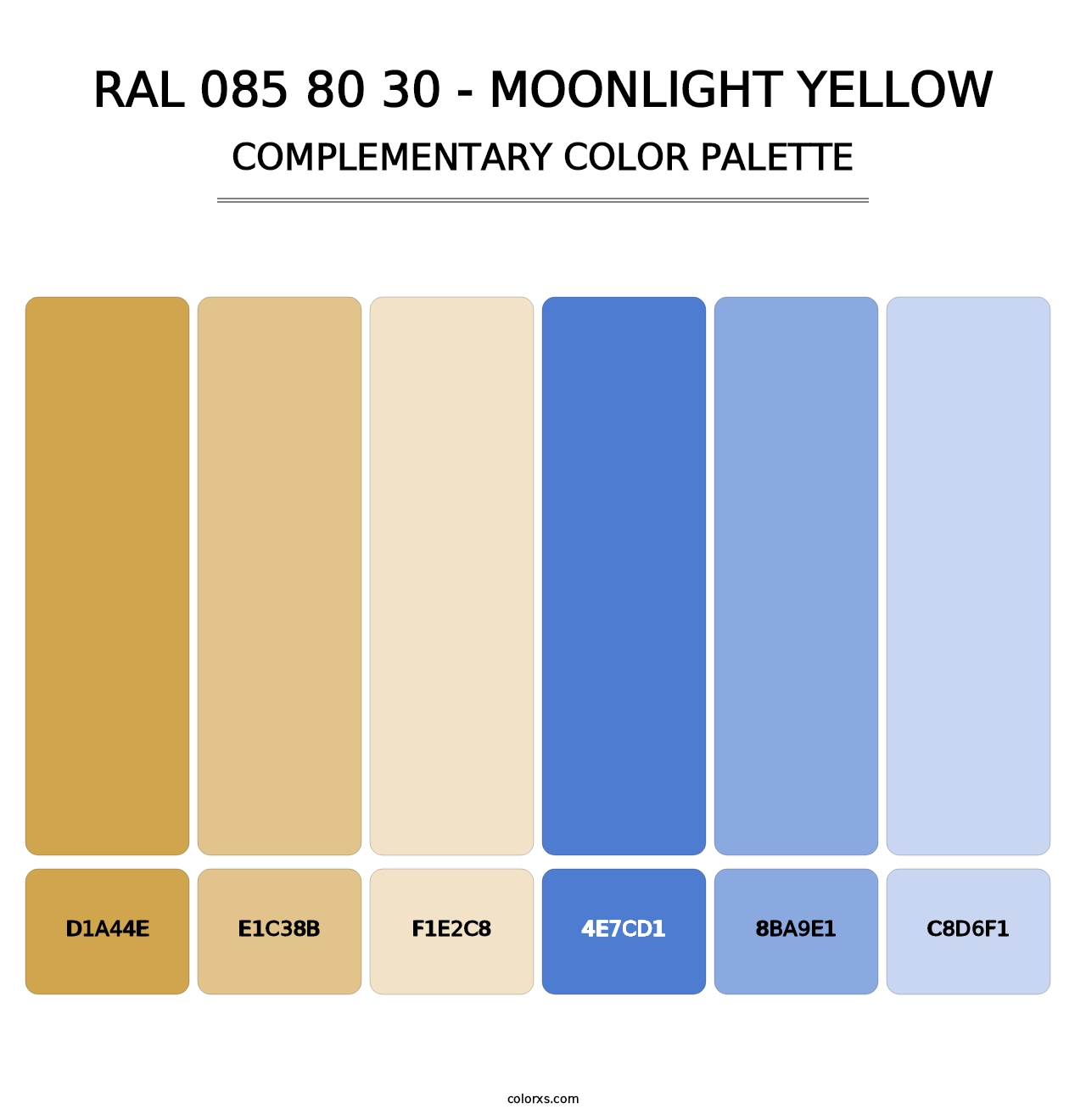 RAL 085 80 30 - Moonlight Yellow - Complementary Color Palette