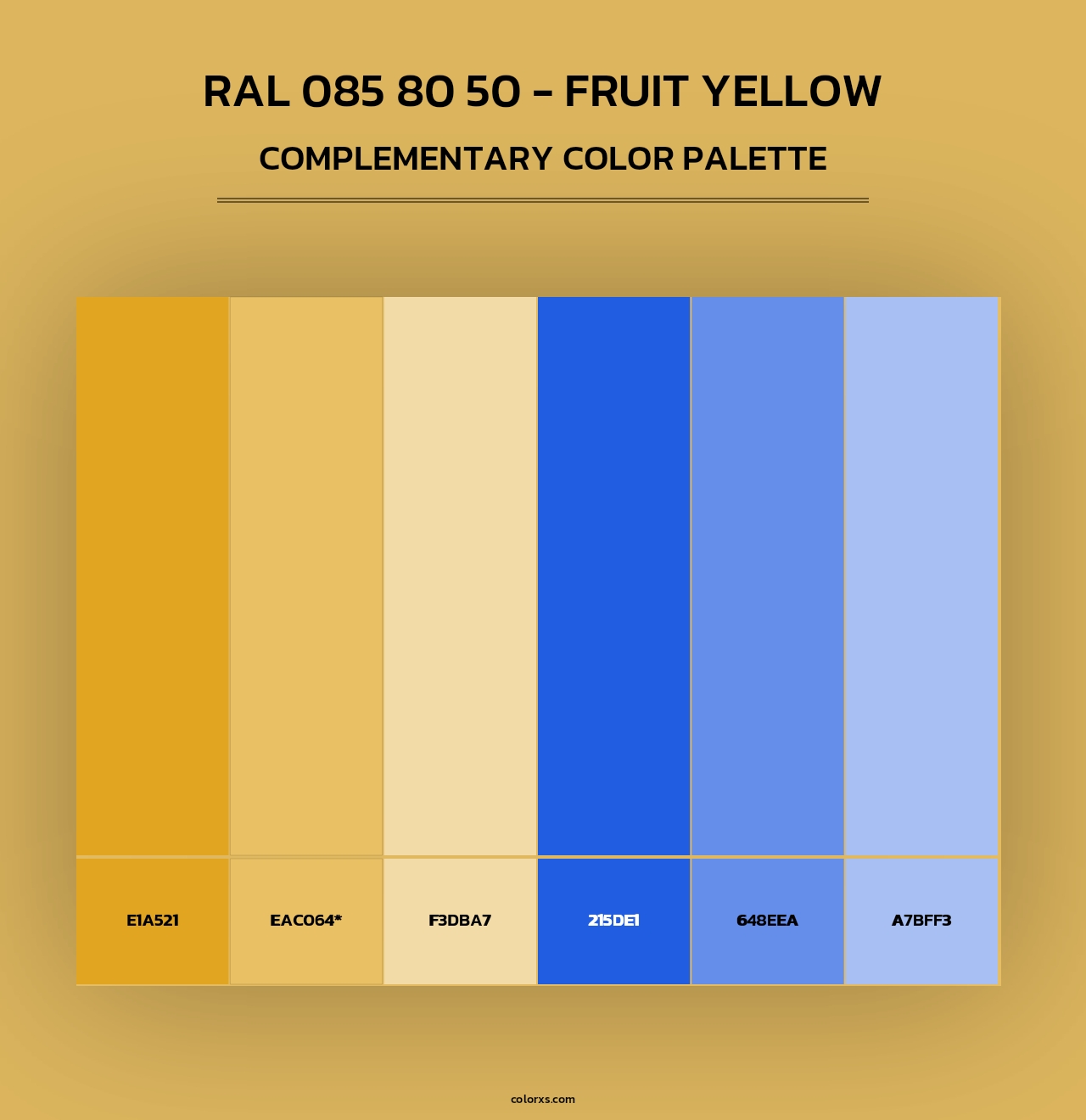 RAL 085 80 50 - Fruit Yellow - Complementary Color Palette