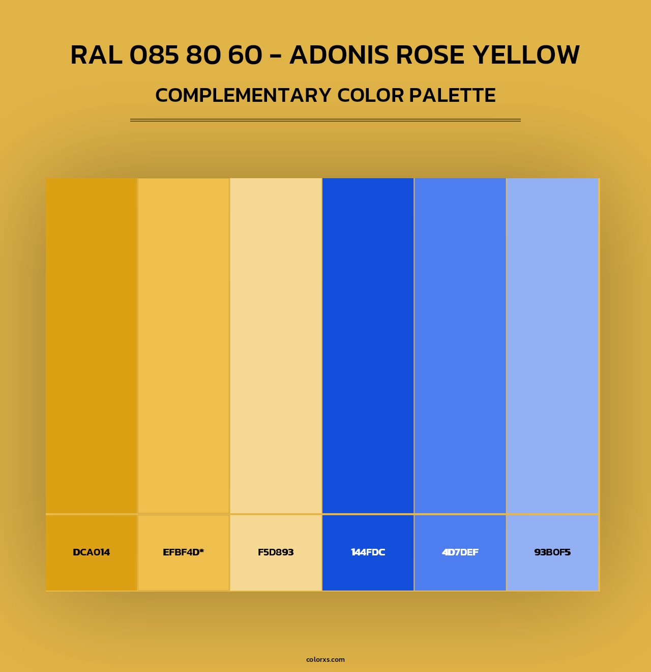 RAL 085 80 60 - Adonis Rose Yellow - Complementary Color Palette
