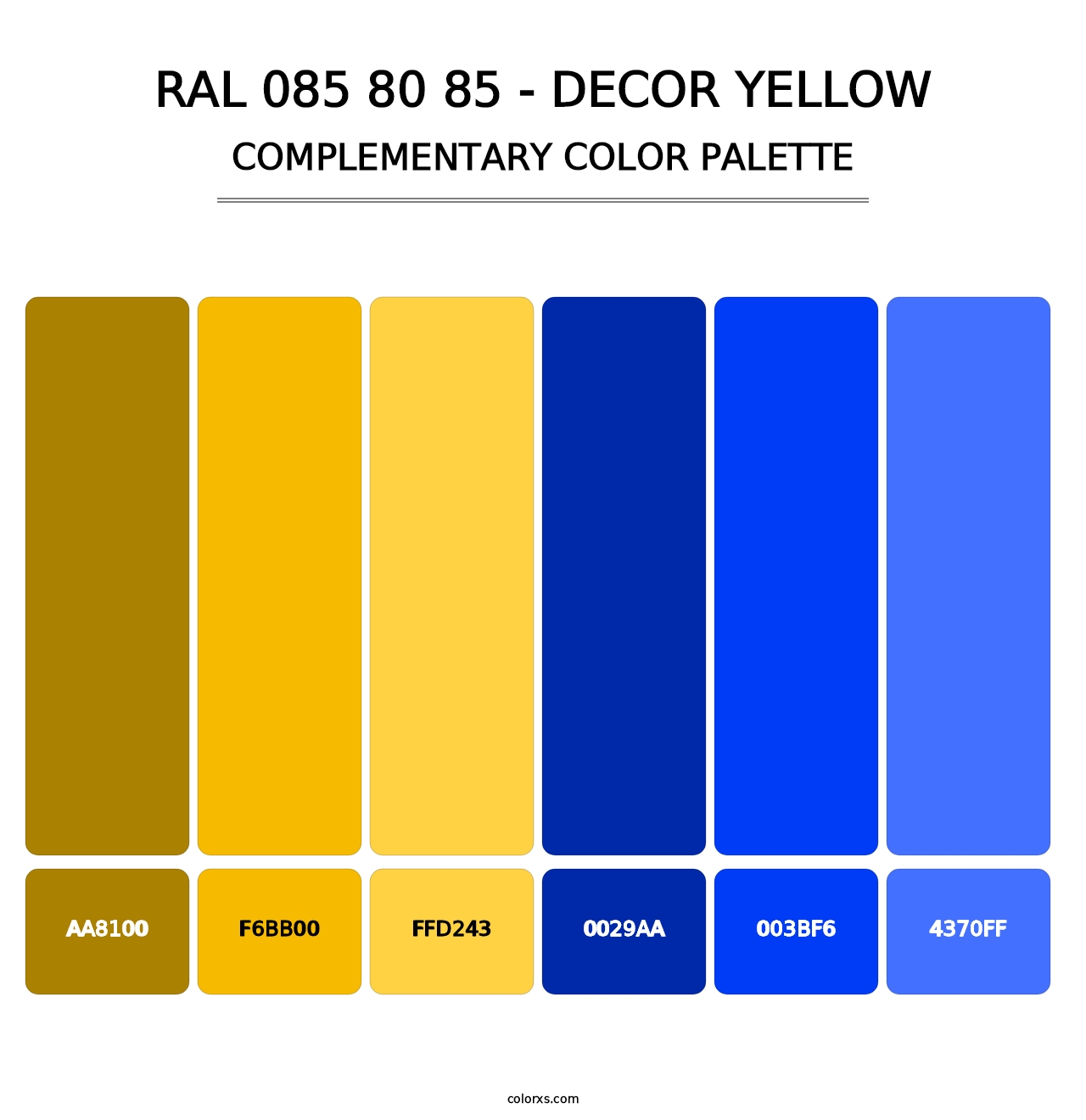RAL 085 80 85 - Decor Yellow - Complementary Color Palette