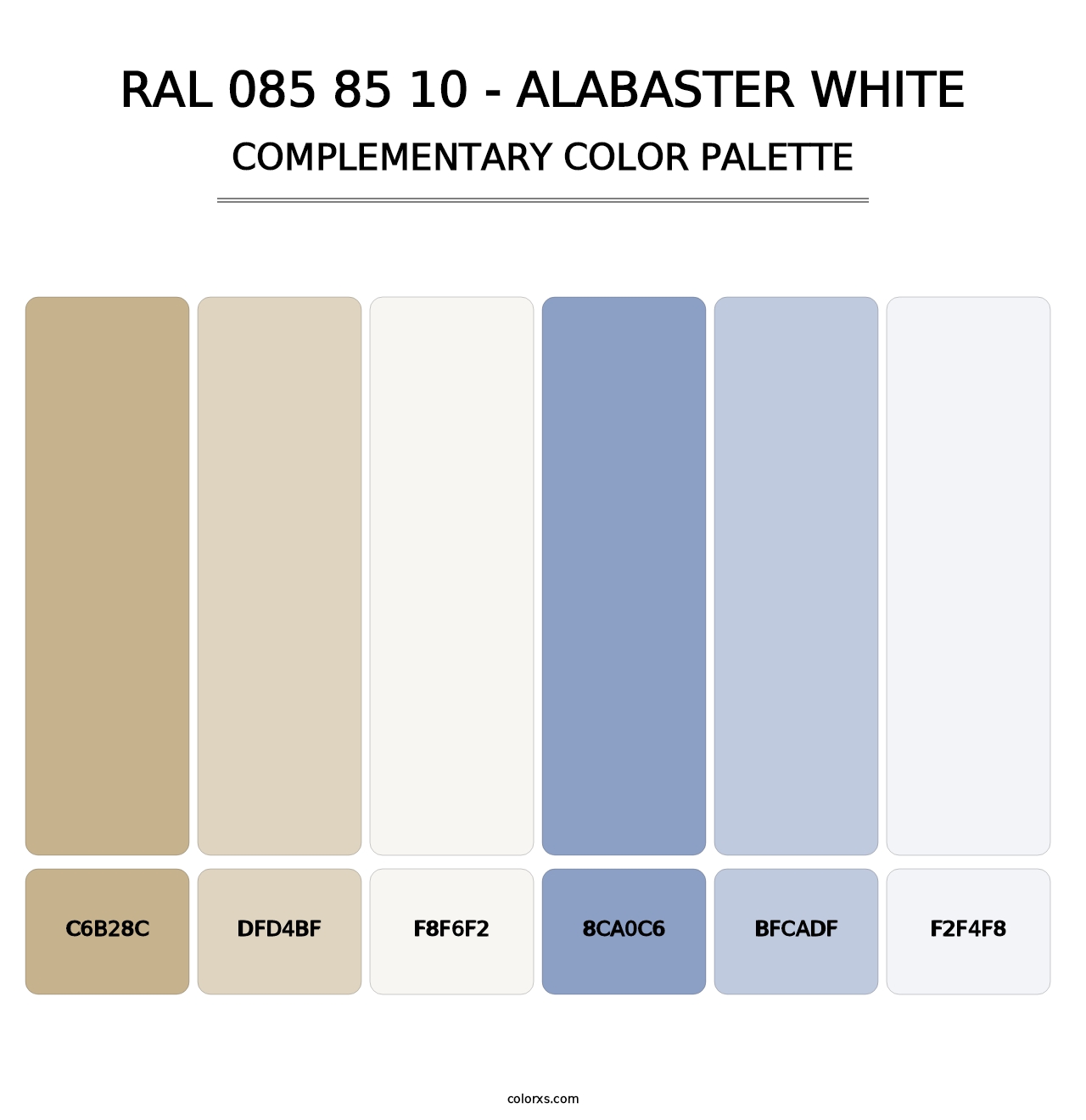 RAL 085 85 10 - Alabaster White - Complementary Color Palette