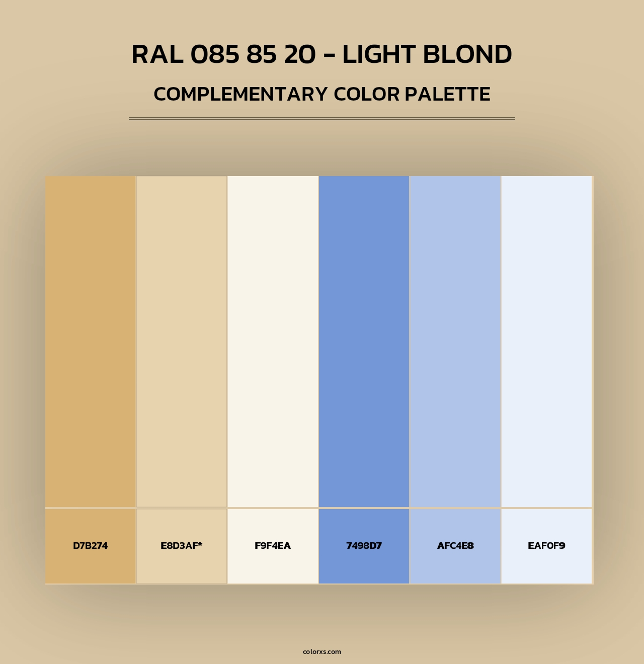 RAL 085 85 20 - Light Blond - Complementary Color Palette