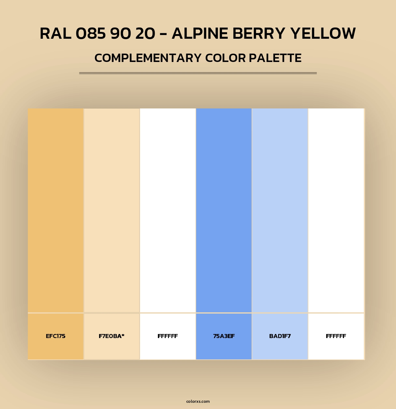 RAL 085 90 20 - Alpine Berry Yellow - Complementary Color Palette
