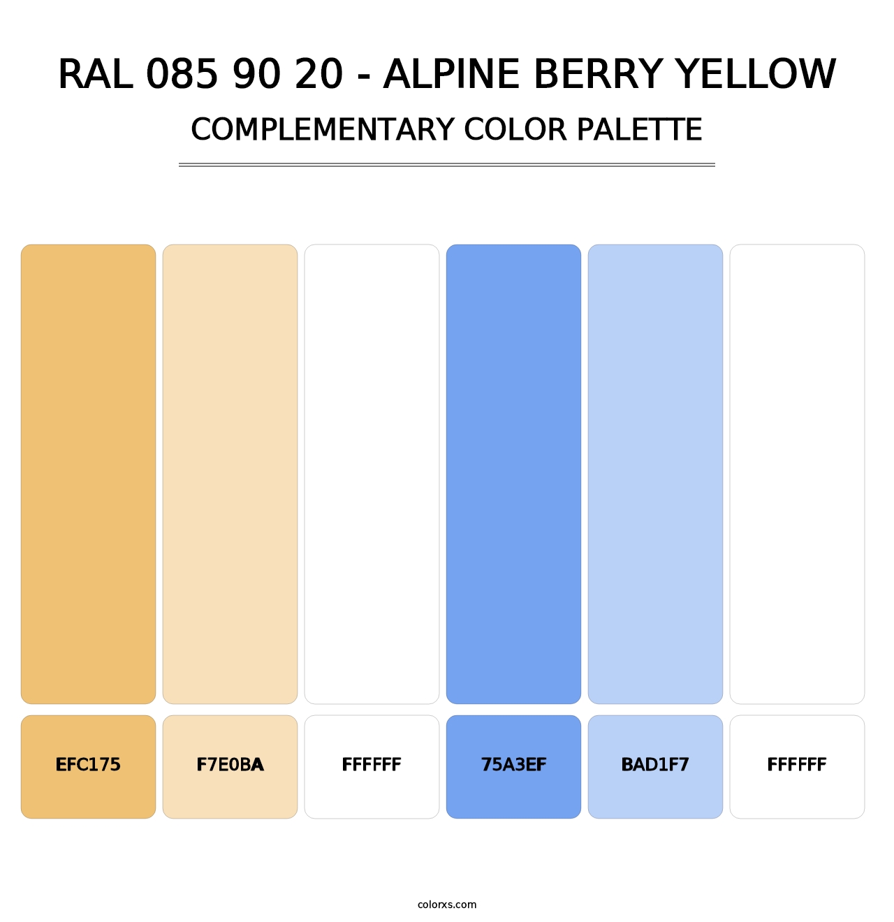 RAL 085 90 20 - Alpine Berry Yellow - Complementary Color Palette