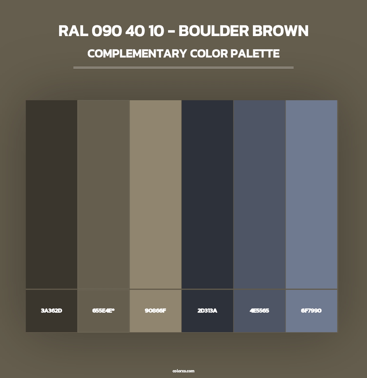 RAL 090 40 10 - Boulder Brown - Complementary Color Palette