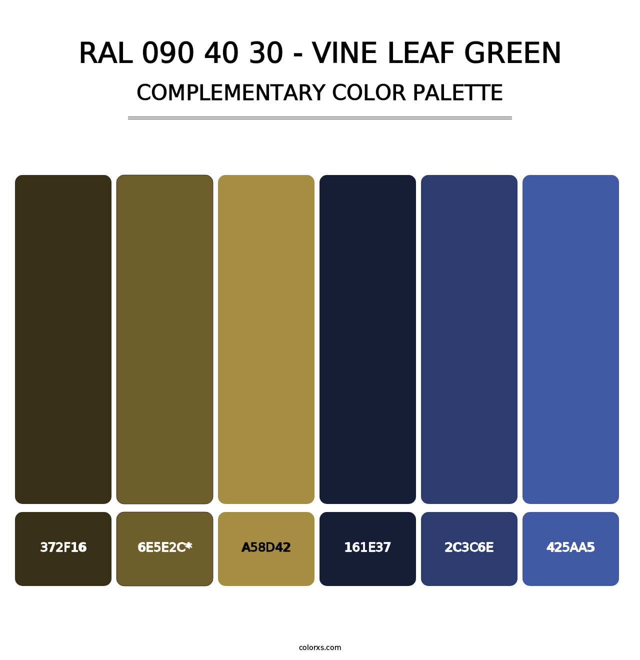 RAL 090 40 30 - Vine Leaf Green - Complementary Color Palette