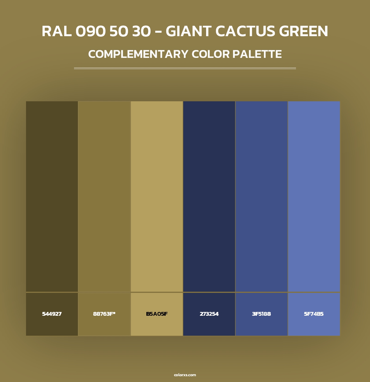 RAL 090 50 30 - Giant Cactus Green - Complementary Color Palette