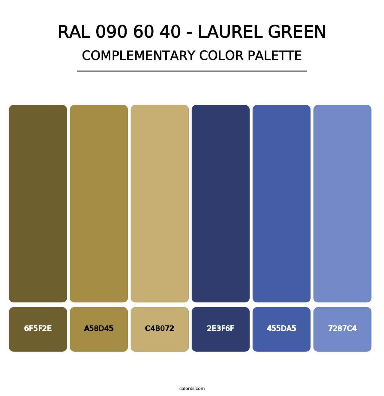 RAL 090 60 40 - Laurel Green - Complementary Color Palette