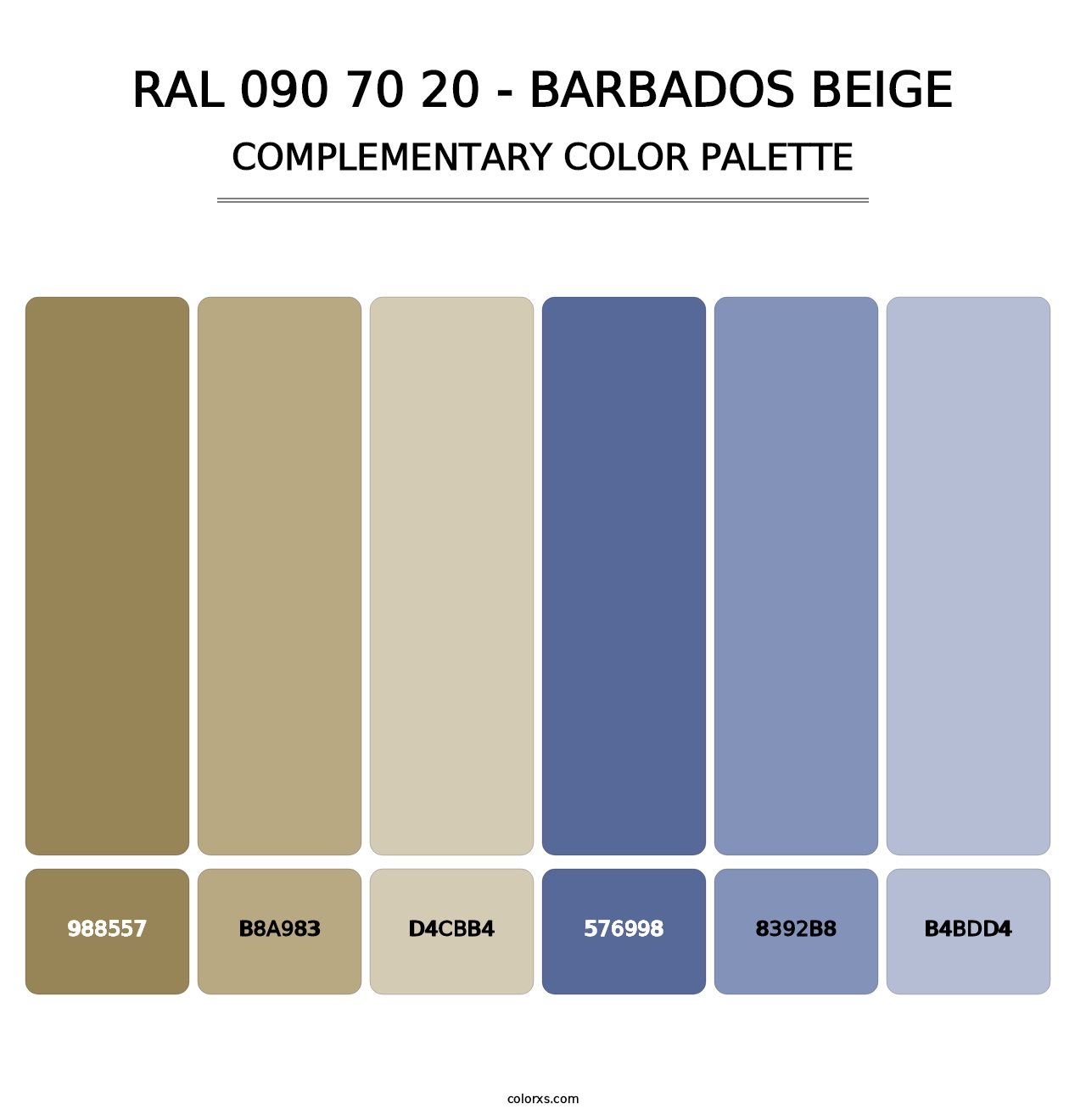 RAL 090 70 20 - Barbados Beige - Complementary Color Palette