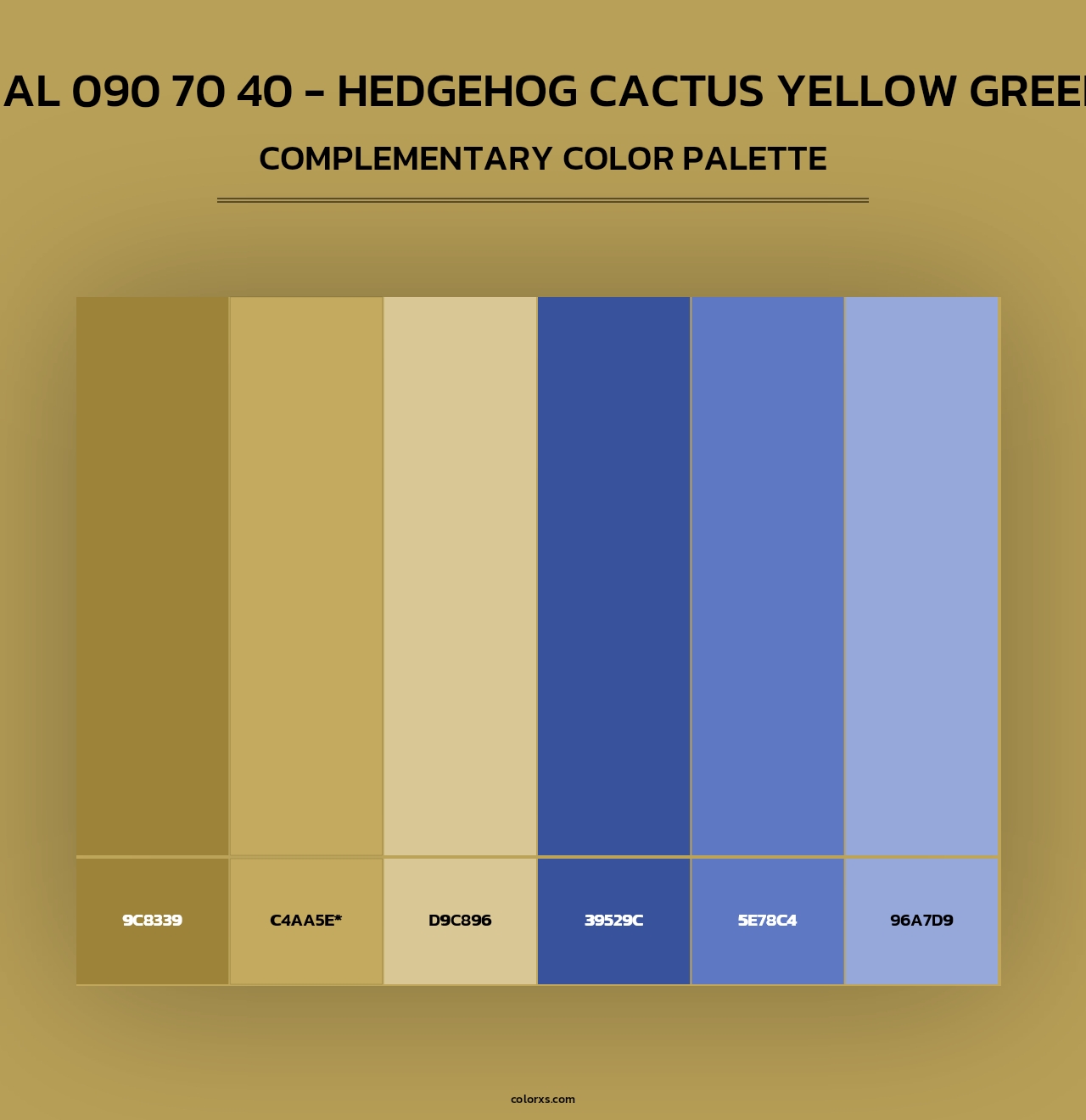 RAL 090 70 40 - Hedgehog Cactus Yellow Green - Complementary Color Palette