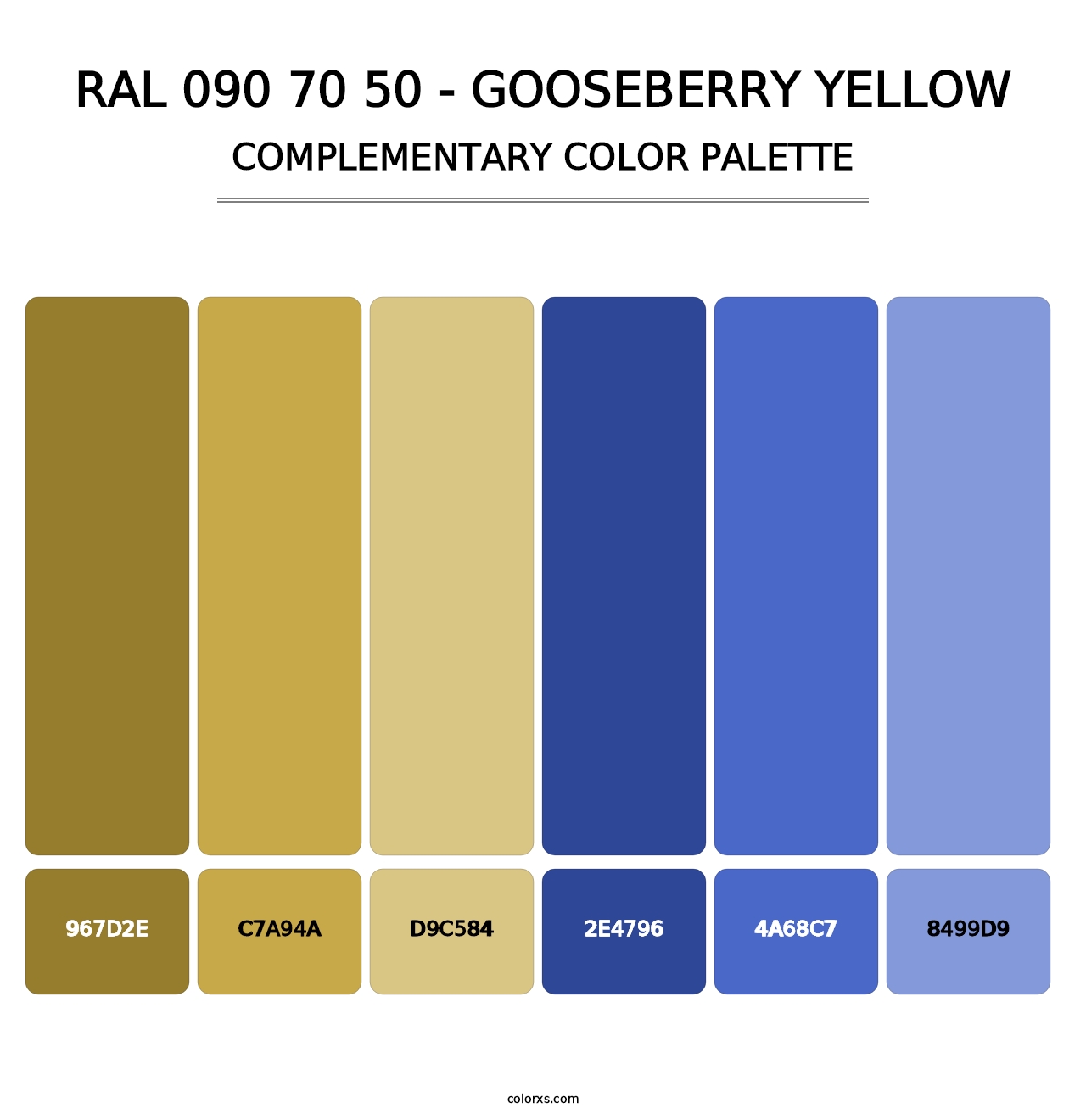 RAL 090 70 50 - Gooseberry Yellow - Complementary Color Palette
