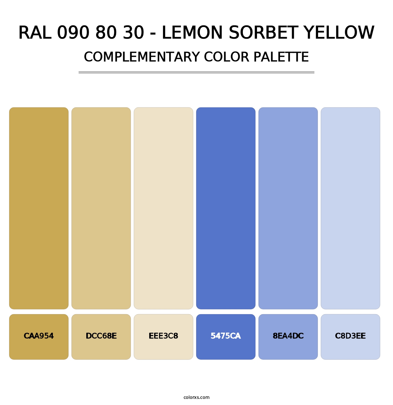 RAL 090 80 30 - Lemon Sorbet Yellow - Complementary Color Palette
