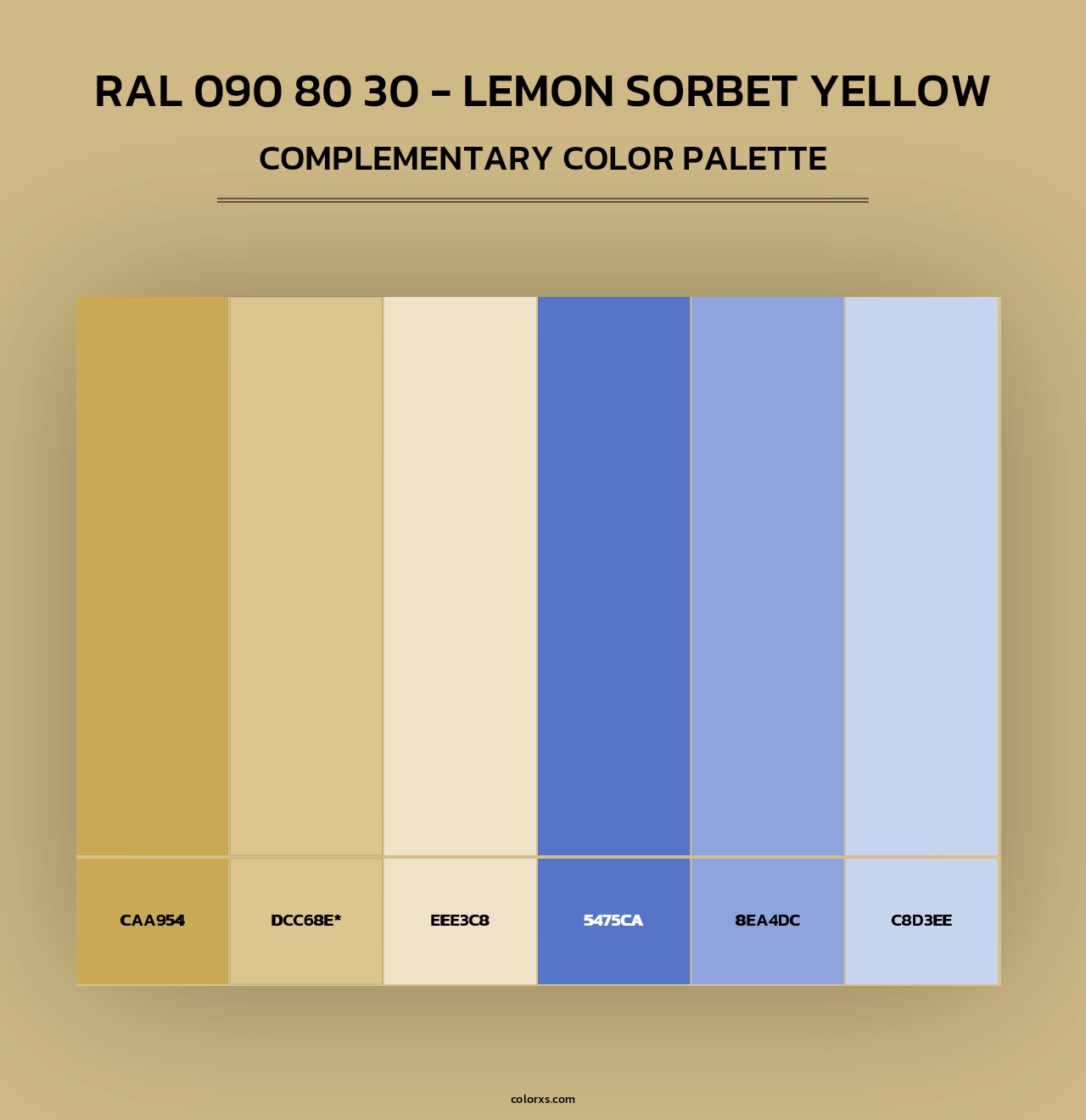 RAL 090 80 30 - Lemon Sorbet Yellow - Complementary Color Palette