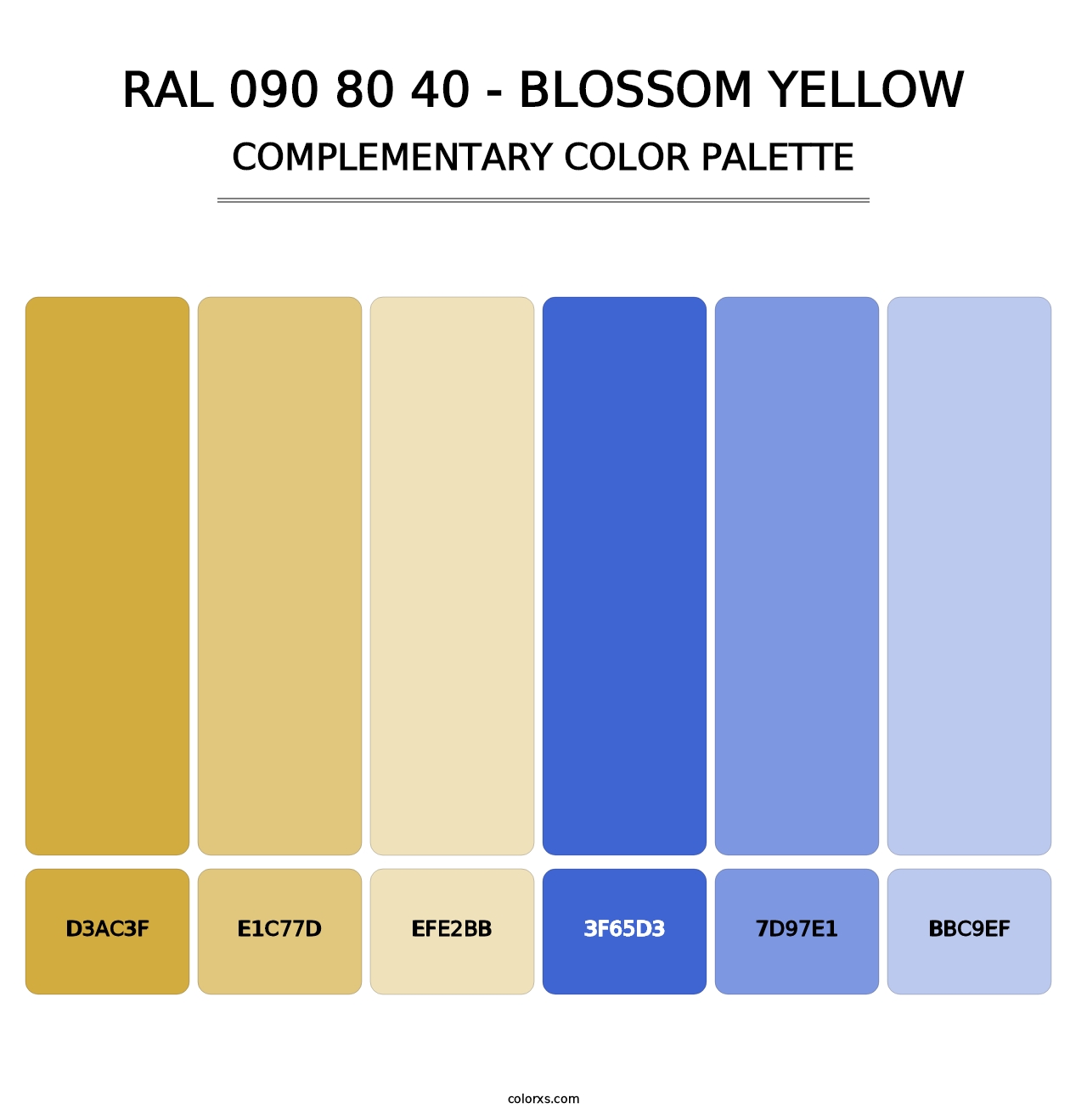 RAL 090 80 40 - Blossom Yellow - Complementary Color Palette