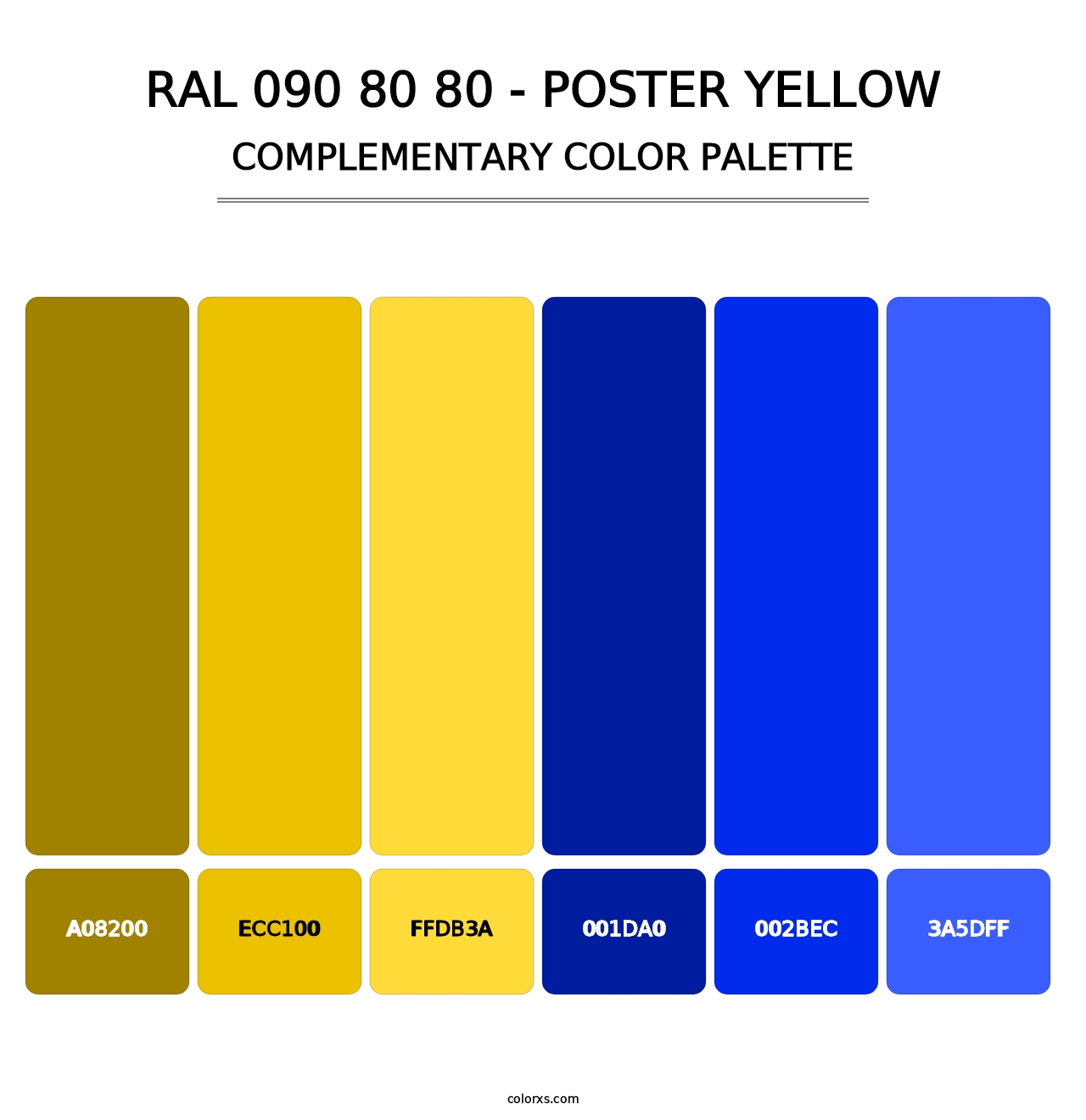 RAL 090 80 80 - Poster Yellow - Complementary Color Palette