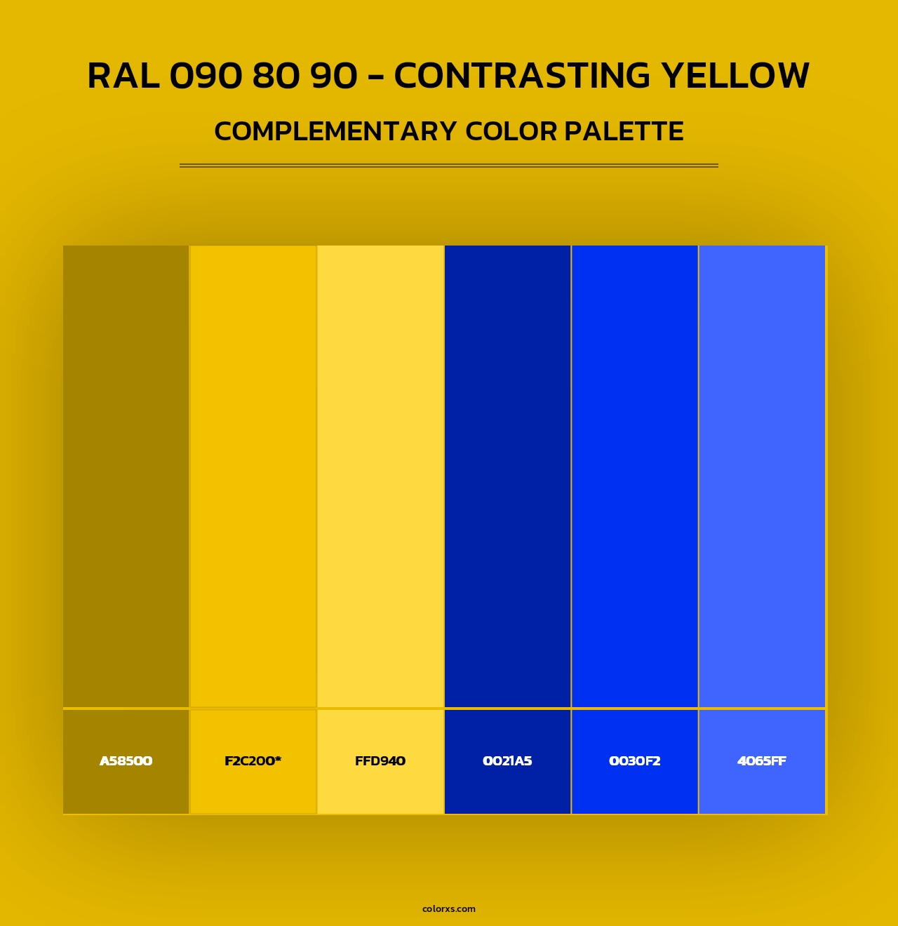 RAL 090 80 90 - Contrasting Yellow - Complementary Color Palette